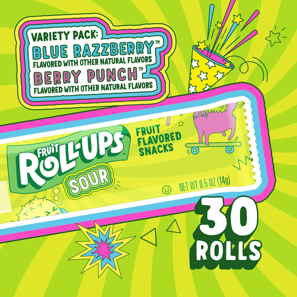 Fruit Roll-Ups Variety Pack of 30 pouches for on-the-go snacking.