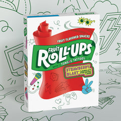Fruit Roll-Ups Strawberry Blast rolls out, colorful fruit snacks for playful breaks.