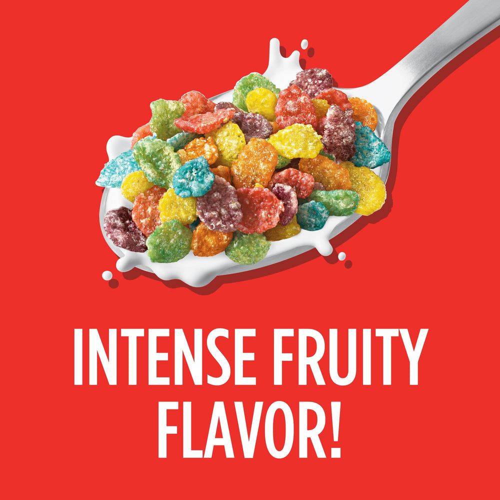 Textured Fruity Pebbles cereal in a bowl for breakfast creativity