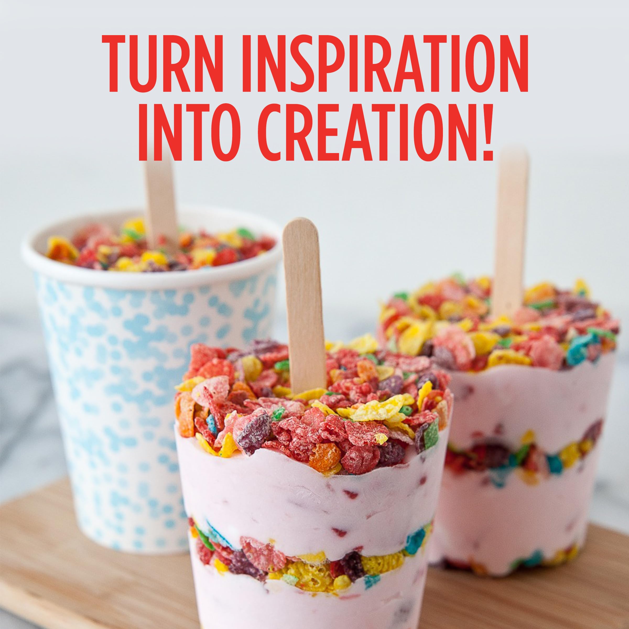 Fruity Pebbles cups eaten dry as a snack on the go