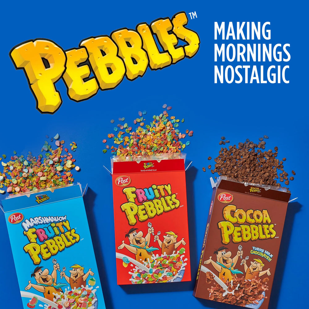 Fruity Pebbles gluten-free cereal pieces close up texture