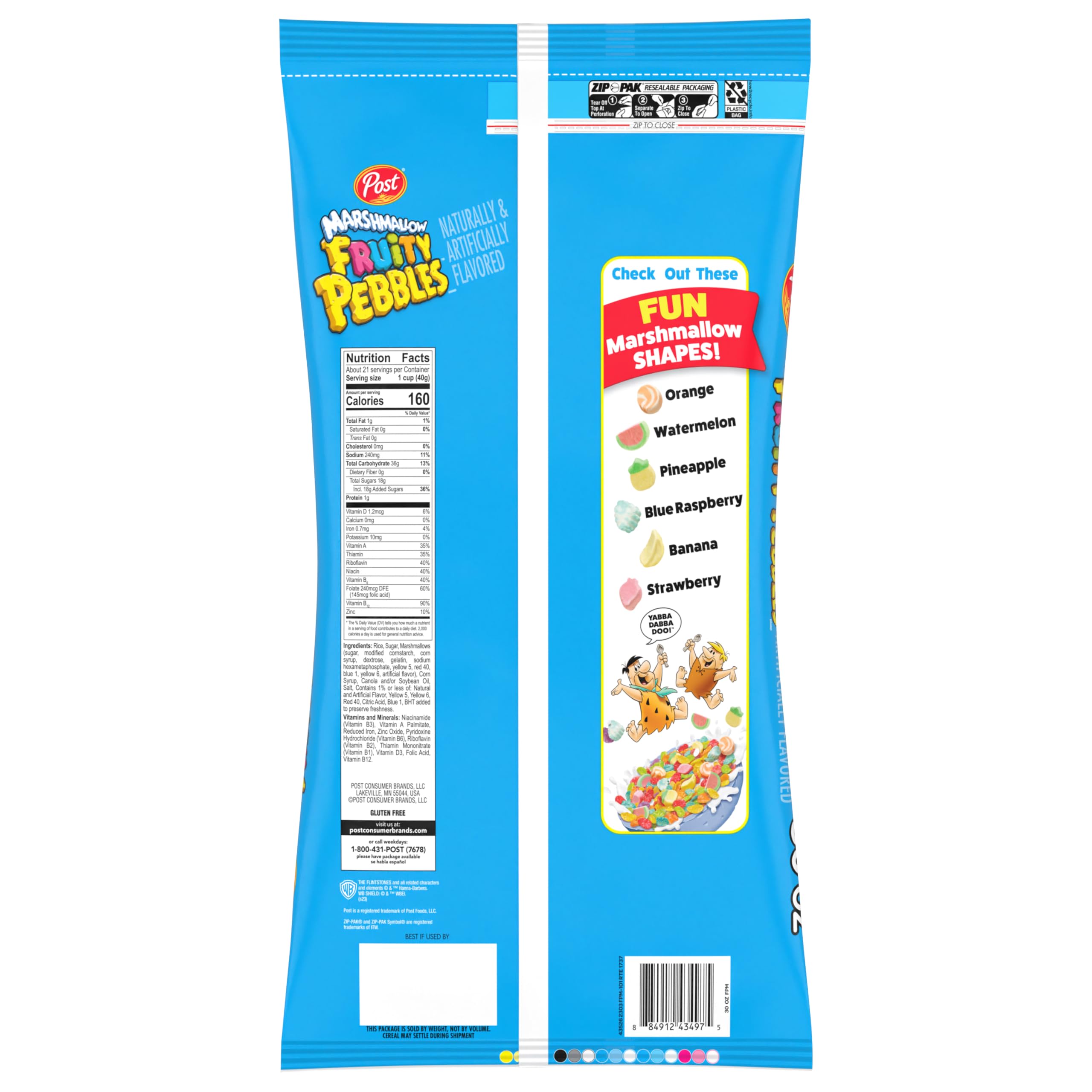 Fruity Pebbles Marshmallow Cereal family breakfast scene