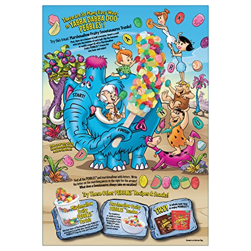 Fruity Pebbles mini-marshmallows closeup, colorful pieces spark imagination.