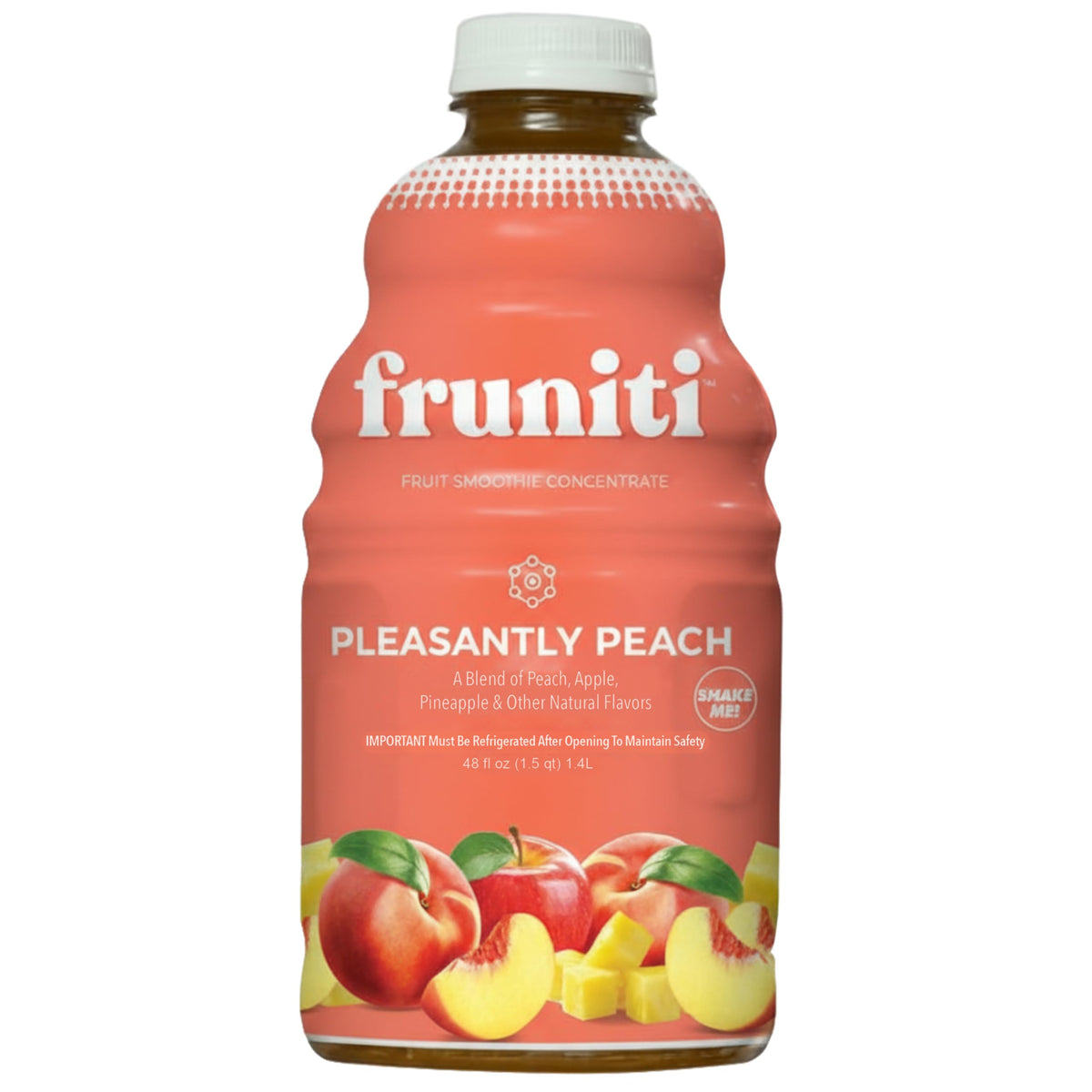 Fruniti Peach Smoothie Mix bottle front for quick, easy smoothies