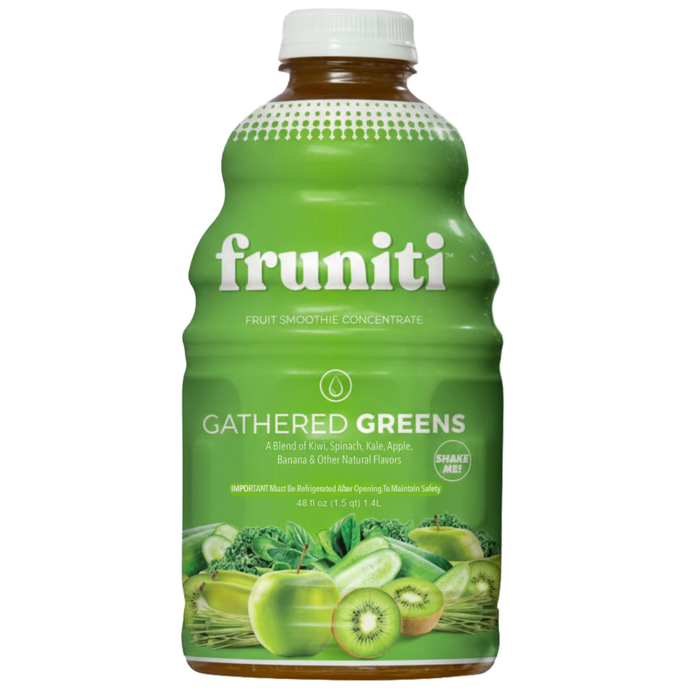 Fruniti Super Greens Smoothie Mix bottle front with no sugar added