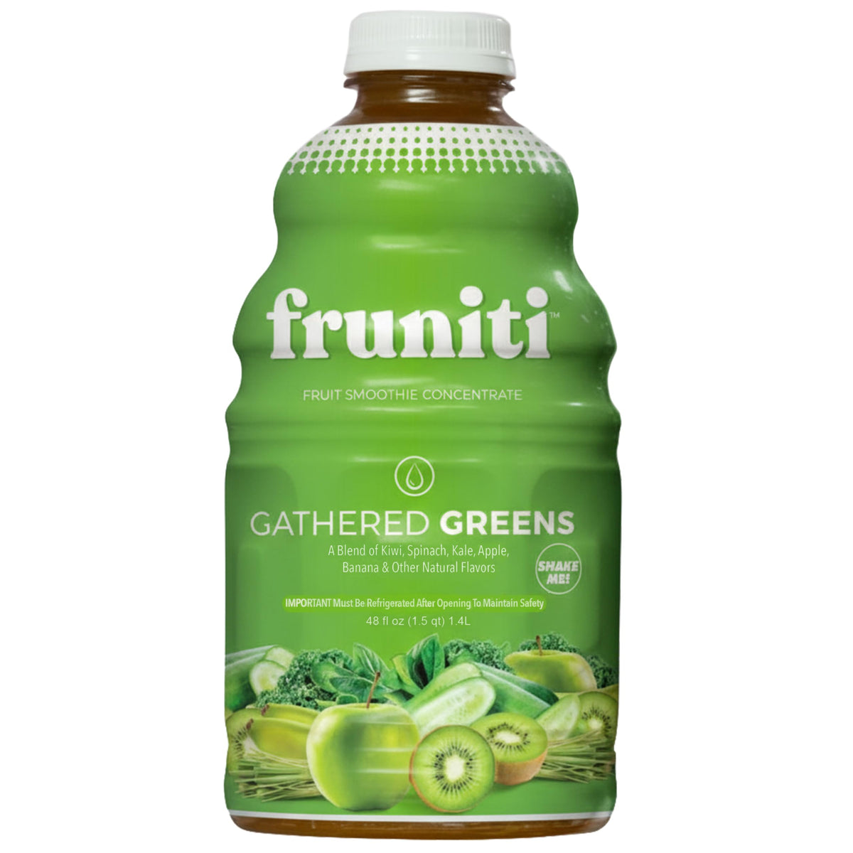 Fruniti Super Greens Smoothie Mix bottle front with no sugar added