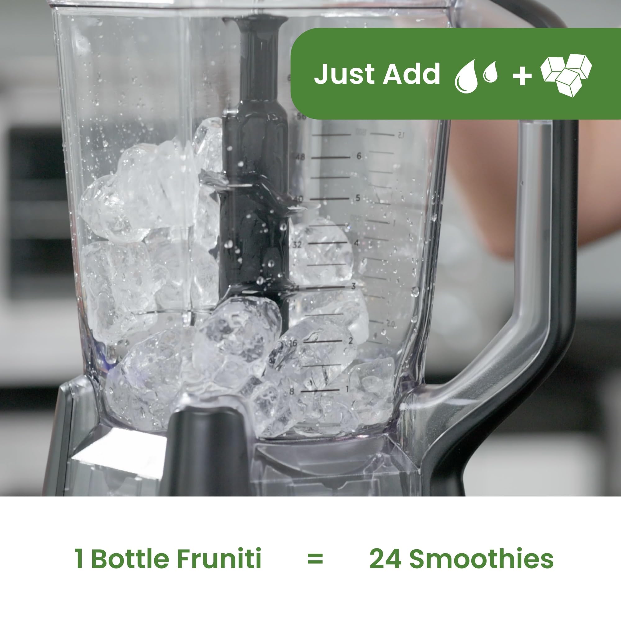 Fruniti Super Greens Smoothie Mix glass ready to blend