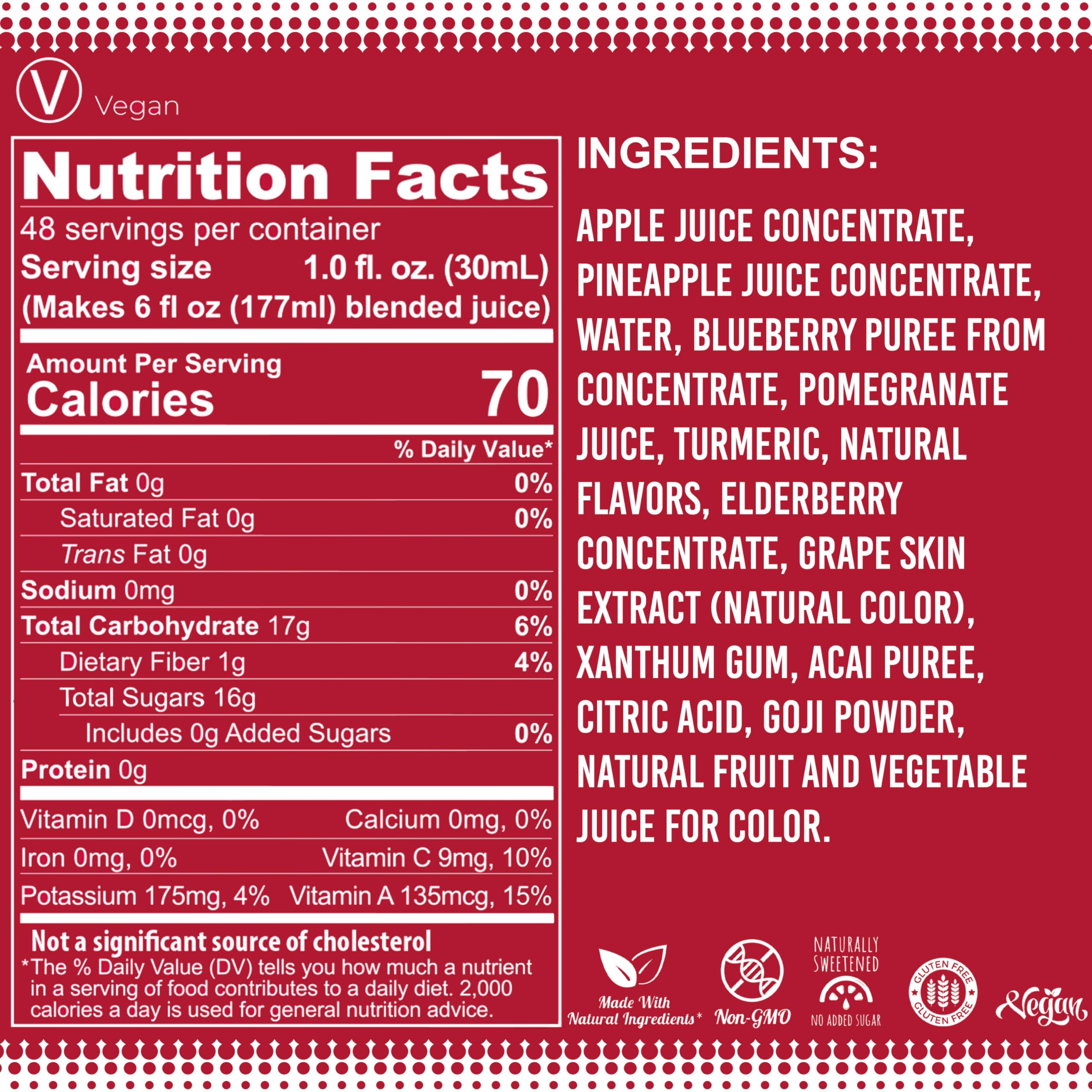 Fruniti Superfruit Medley ingredients closeup shows berry-rich mix for healthy flavor.