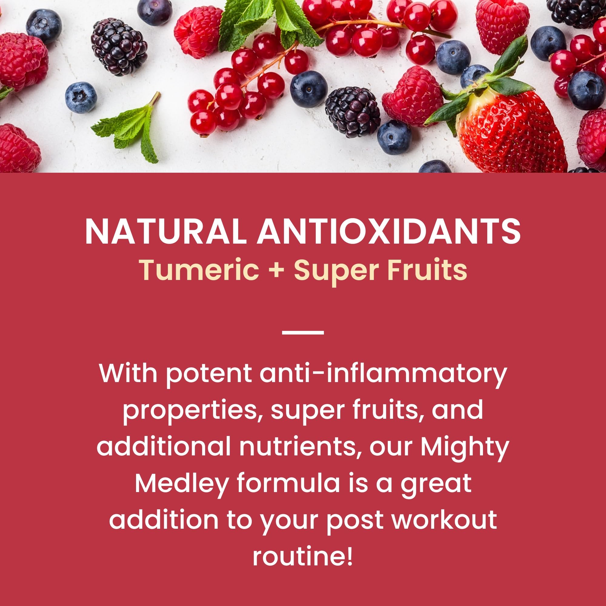 Fruniti Superfruit Medley pour glass demonstrates quick, refreshing smoothie.