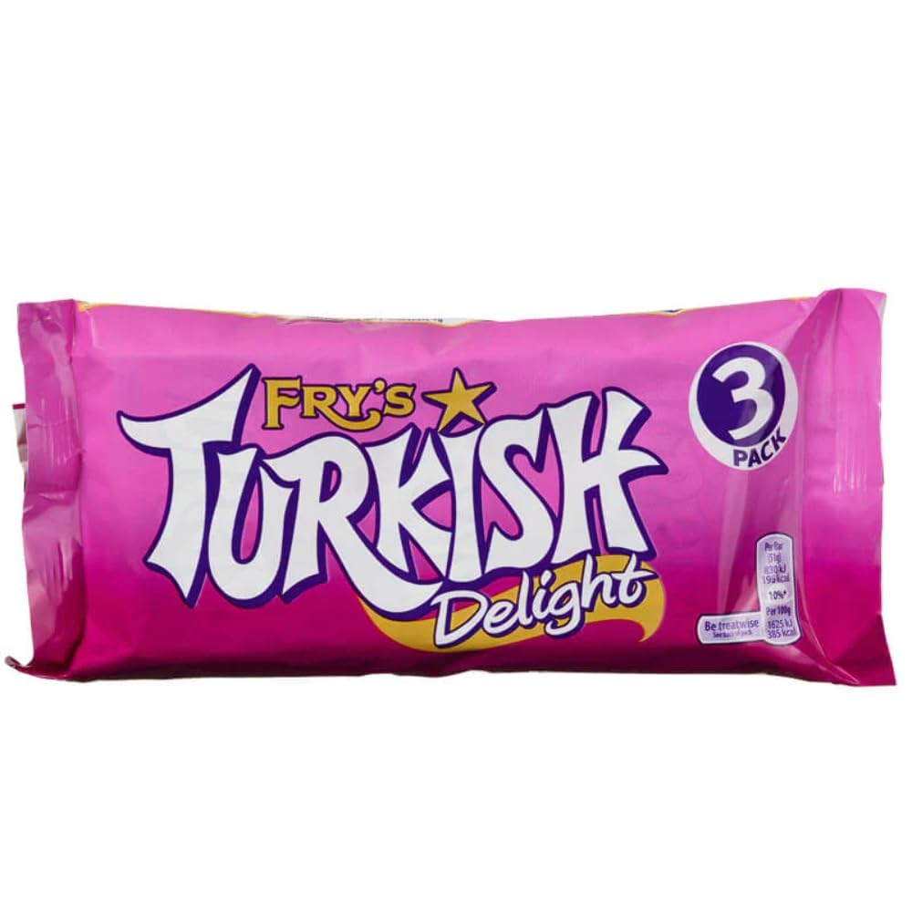 Fry's Turkish Delight rose milk chocolate bites in a pack, ideal for sharing and gifting