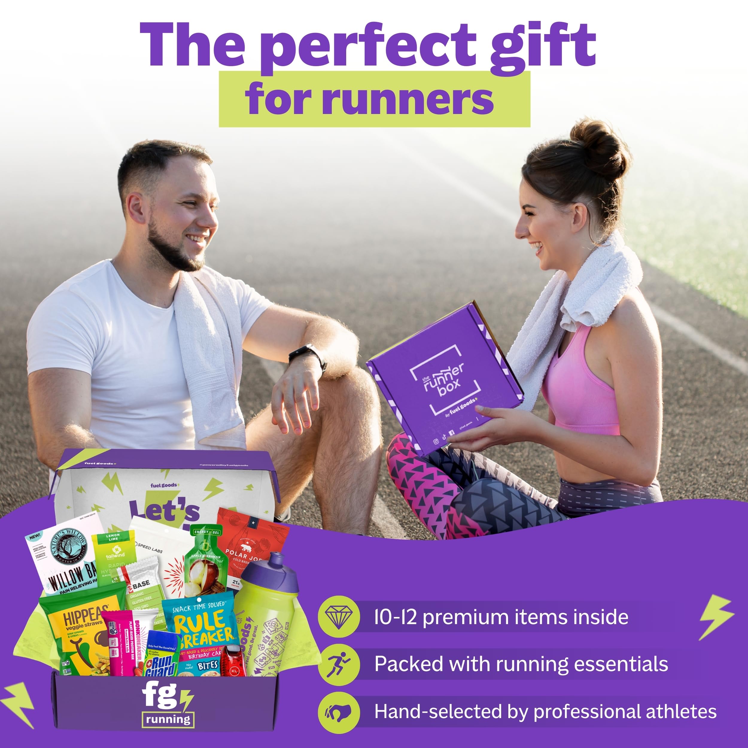 Fuel Goods RunnerBox packaging highlights a ready-to-gift presentation for runners