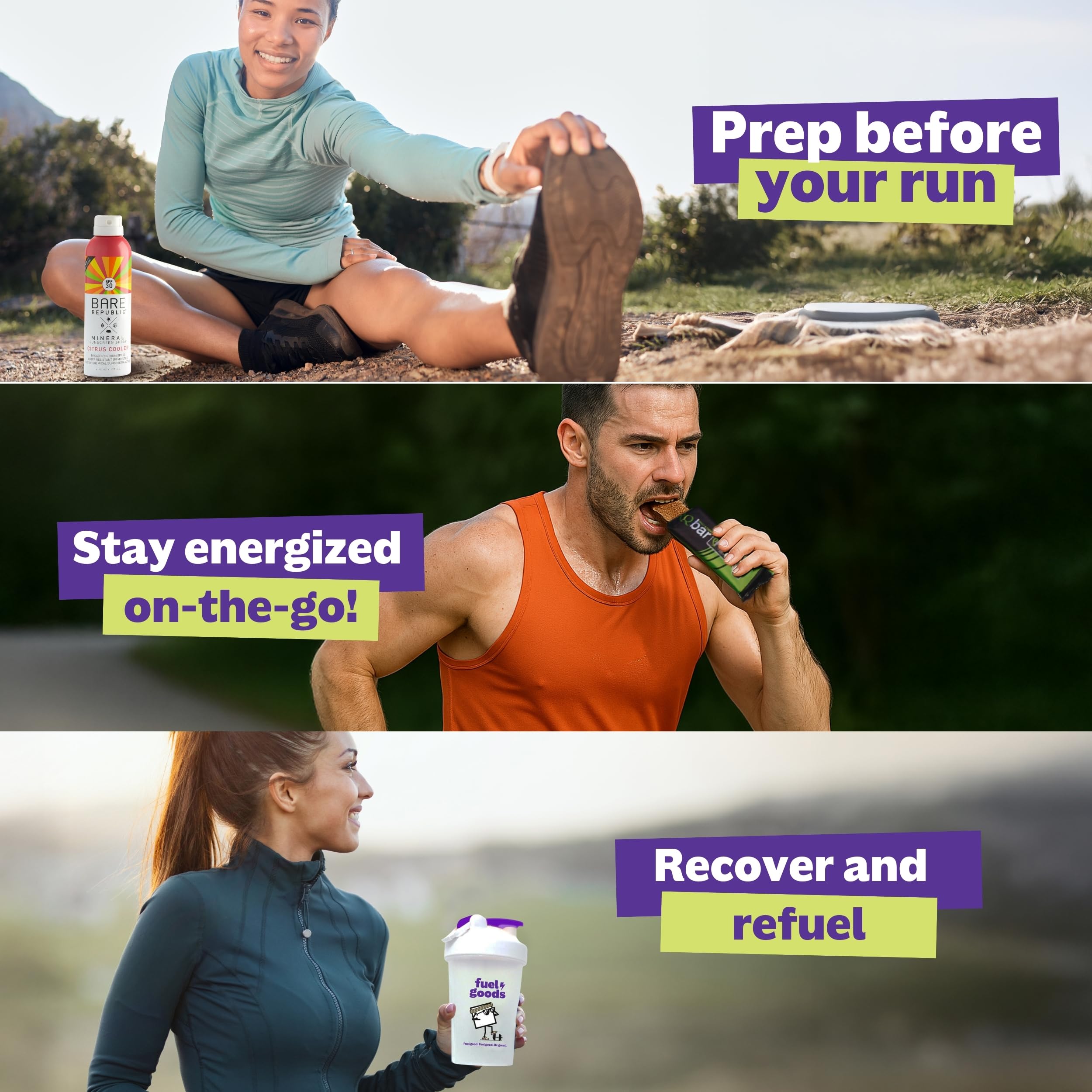 Race-day items prepare you for warm-up through the finish line