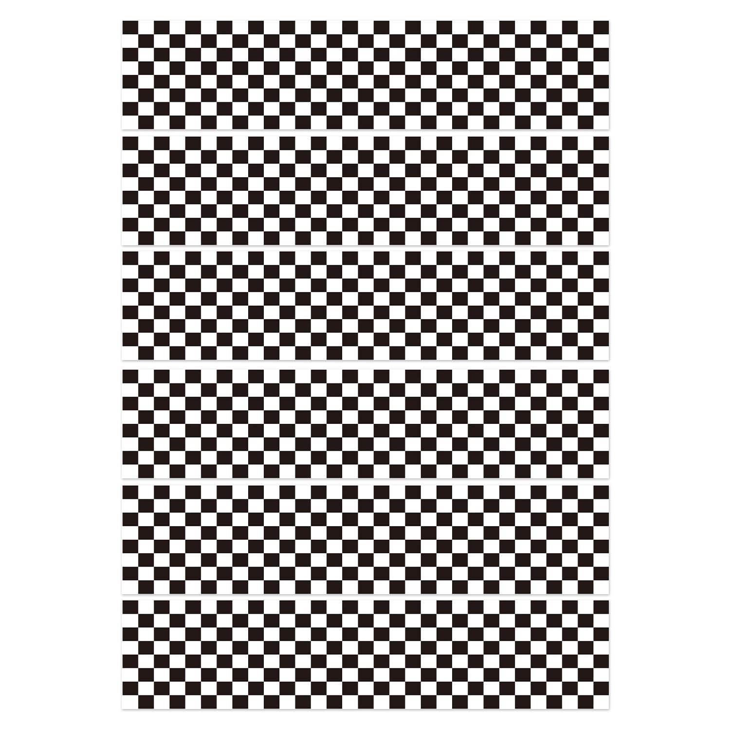 Fukaisu edible border strip with black and white checkered pattern on cake.