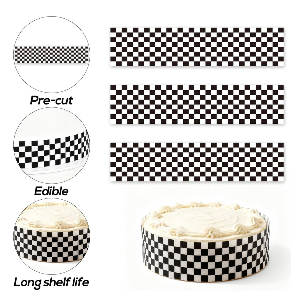 Fukaisu pre-cut edible border strip for quick cake decorating.