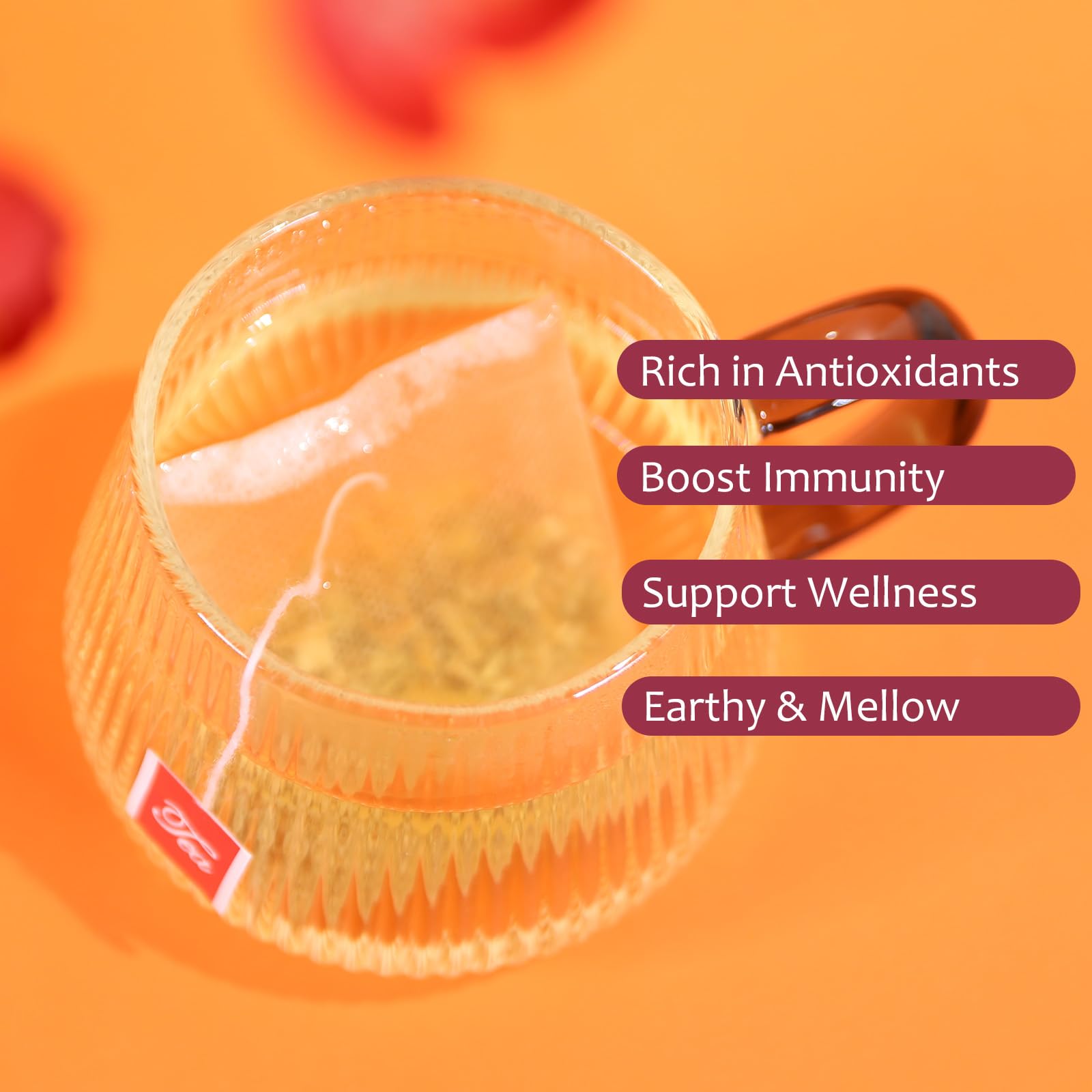 FullChea Ashwagandha Tea box emphasizing non-GMO and natural ingredients