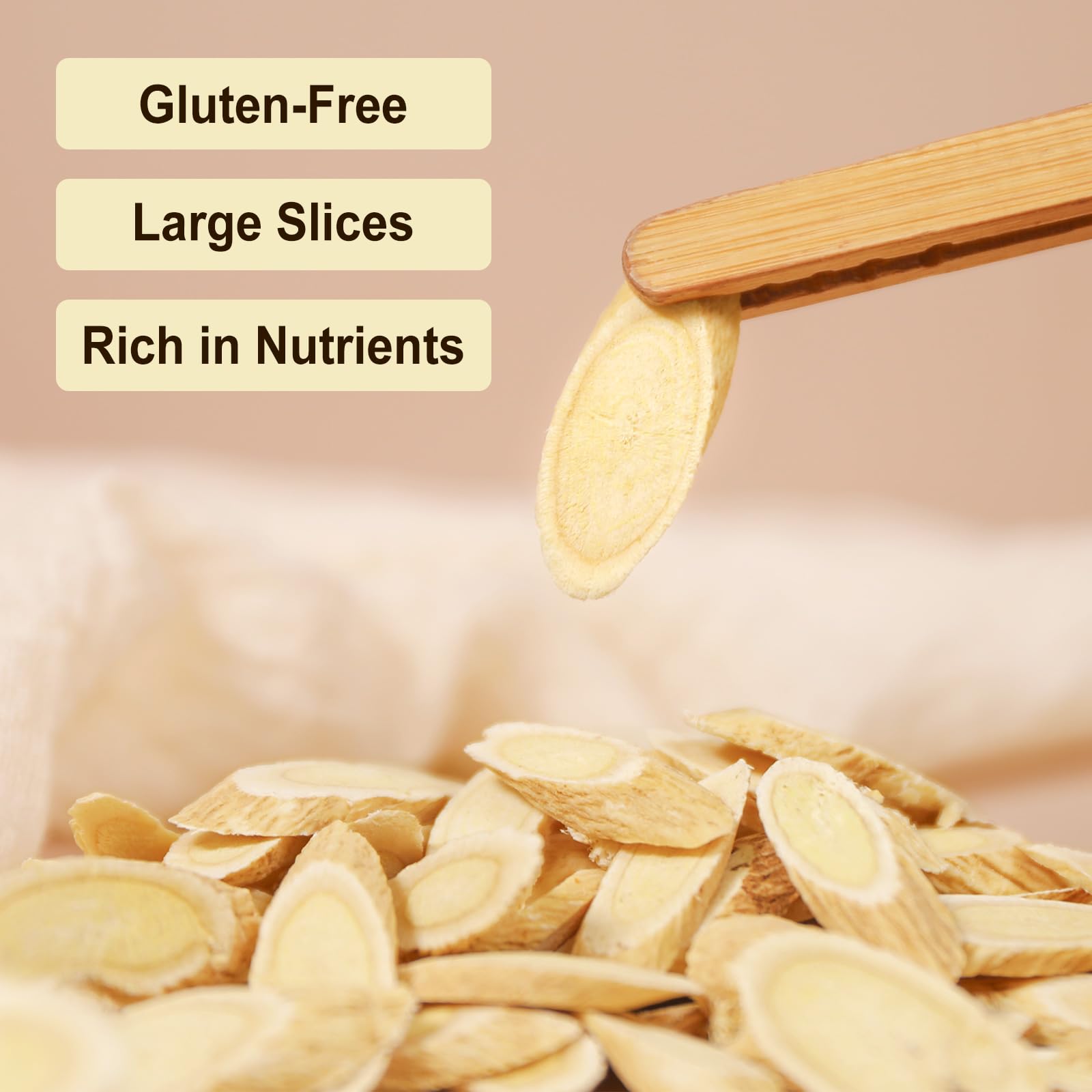 FullChea dried astragalus roots capture earthy aroma ideal for soothing steeps and recipes.