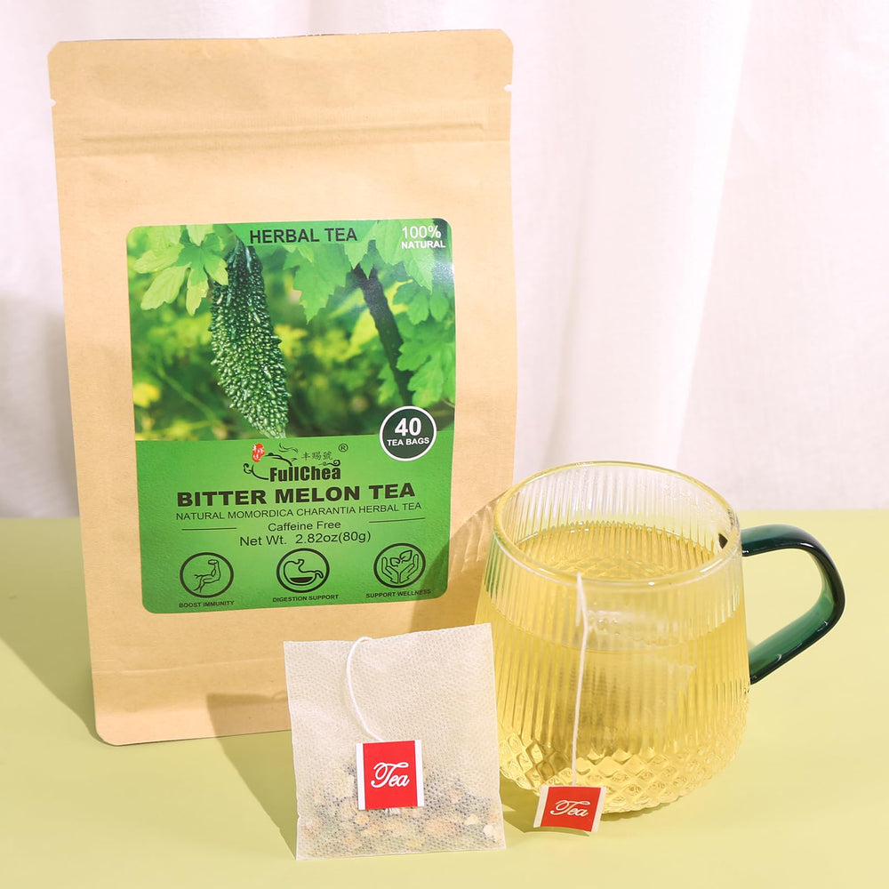 FullChea Bitter Melon tea with dried slices for rich aroma.