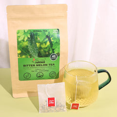 FullChea Bitter Melon tea with dried slices for rich aroma.