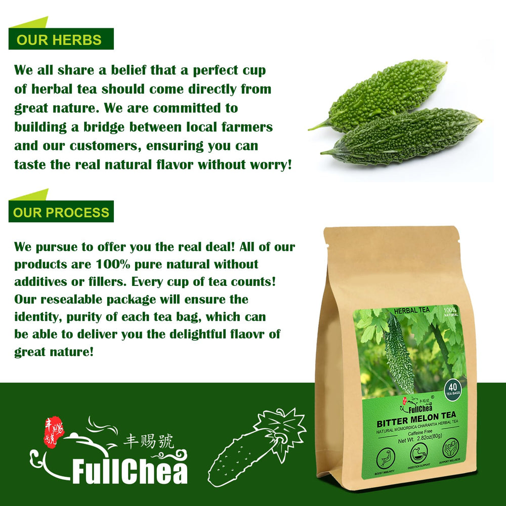 Dried leaves of bitter melon deliver natural flavor with no additives.