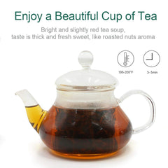 FullChea Black Dragon Pearl Tea brewed cup with warm malty profile
