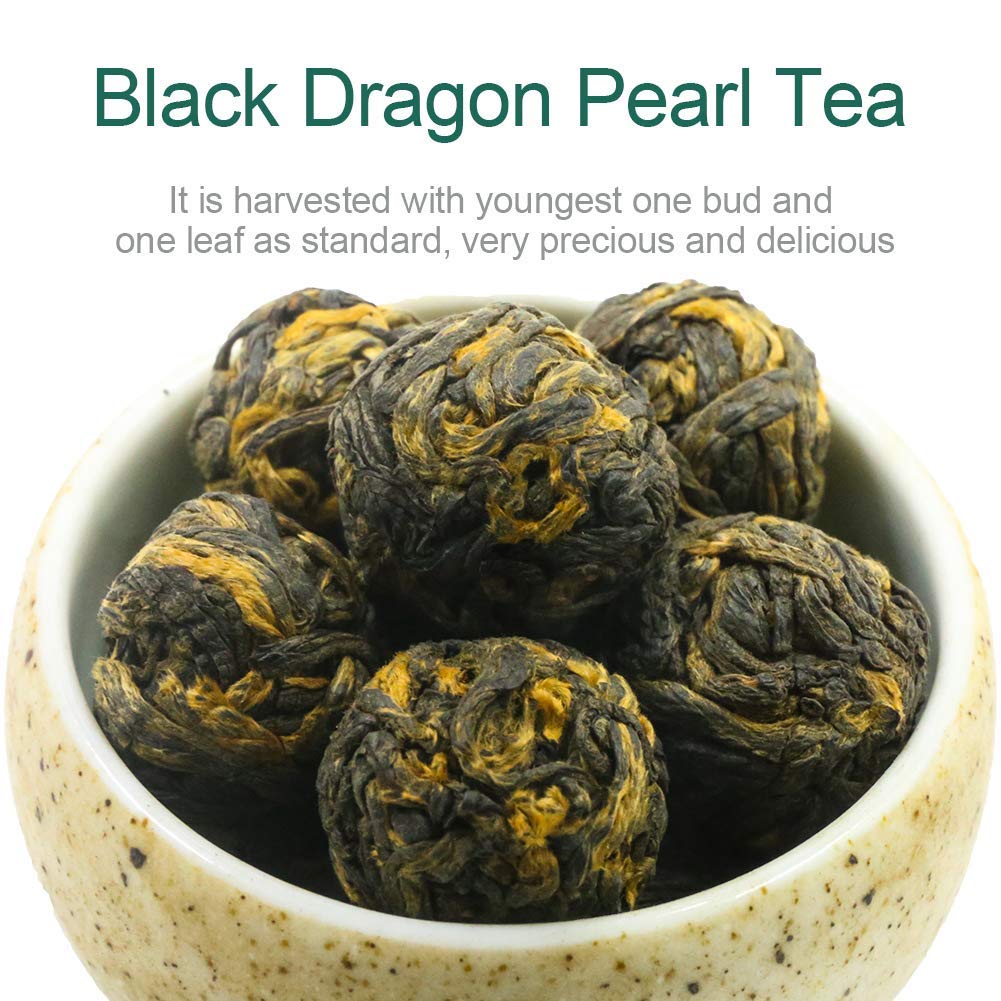 FullChea Black Dragon Pearl Tea closeup pearls show handmade craftsmanship