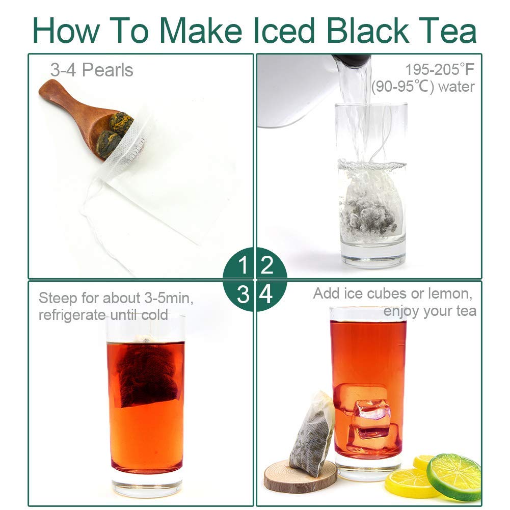 FullChea Black Dragon Pearl Tea morning cup for gentle alertness