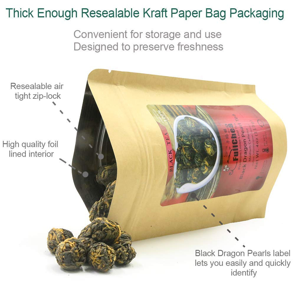 FullChea Black Dragon Pearl Tea steeping releases rich aroma