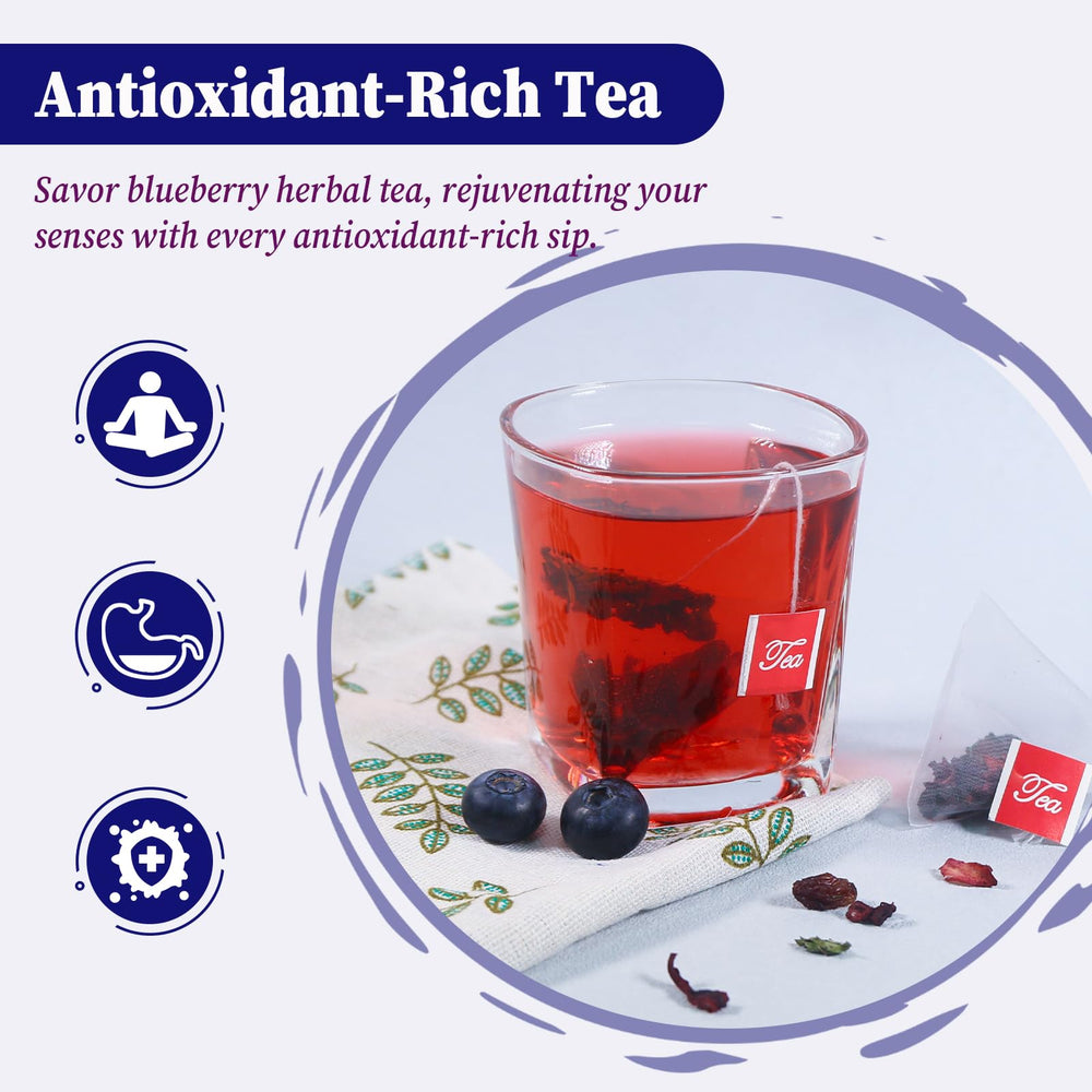 FullChea Blueberry Tea dry blend with premium ingredients and aroma.