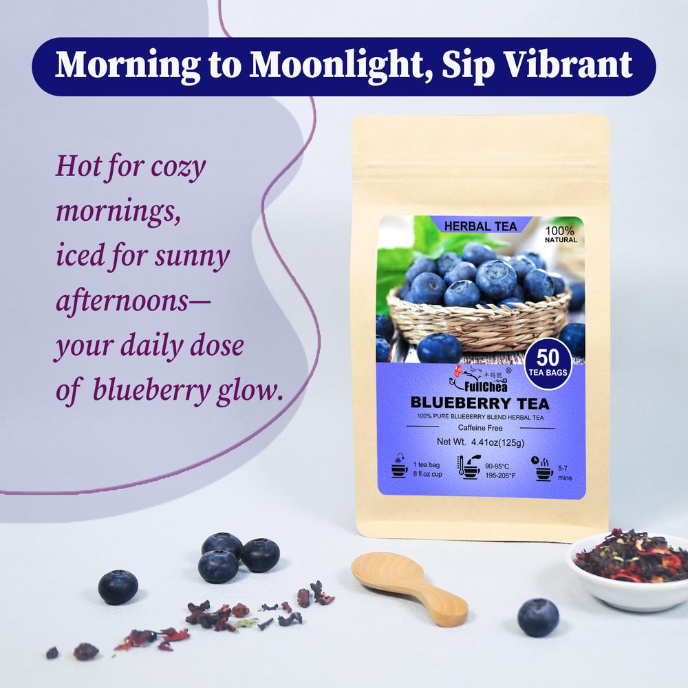 FullChea Blueberry Tea resealable packaging maintaining freshness after opening.