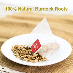 FullChea burdock tea bag piece, prepared for flavorful steeping.