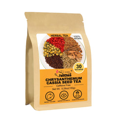 FullChea chrysanthemum cassia seed tea bag with bright orange brew