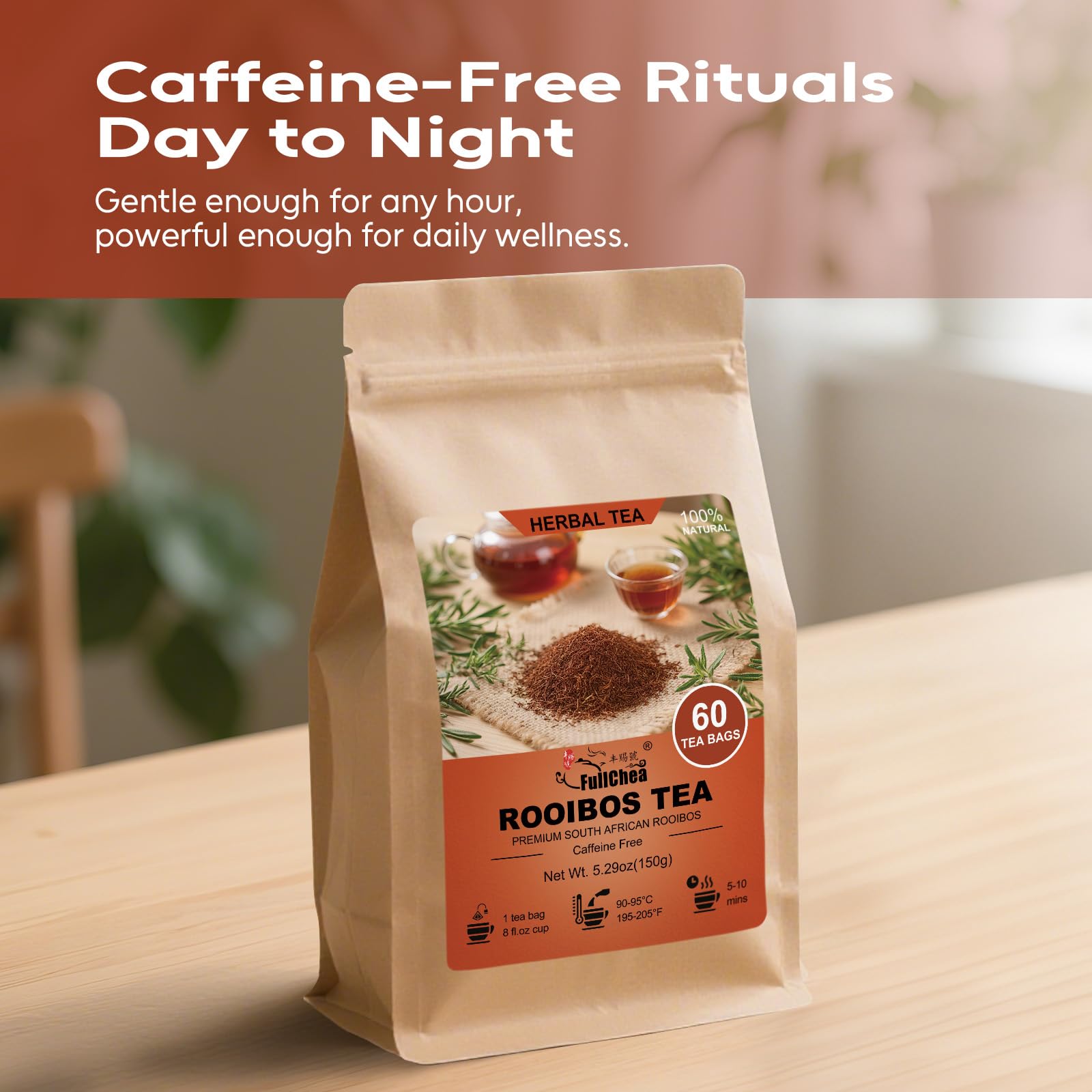 Corn fiber tea bags with adhesive-free bonding.