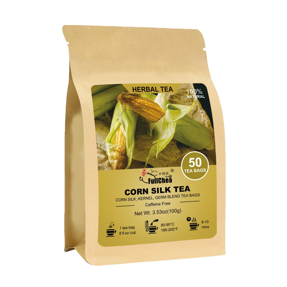 FullChea corn silk tea bags, showcasing natural sweetness ideal for soothing afternoons.