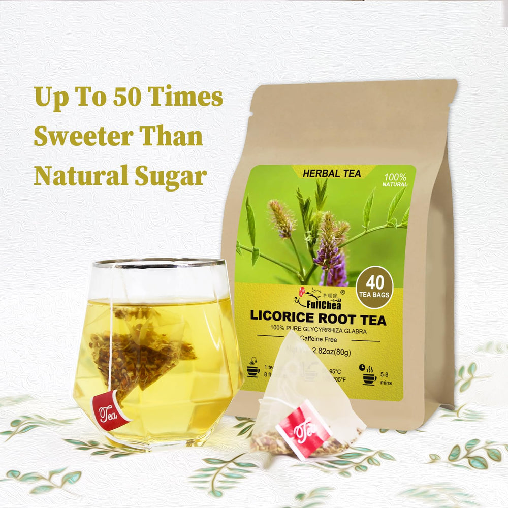 A steaming cup of FullChea licorice tea with inviting aroma.