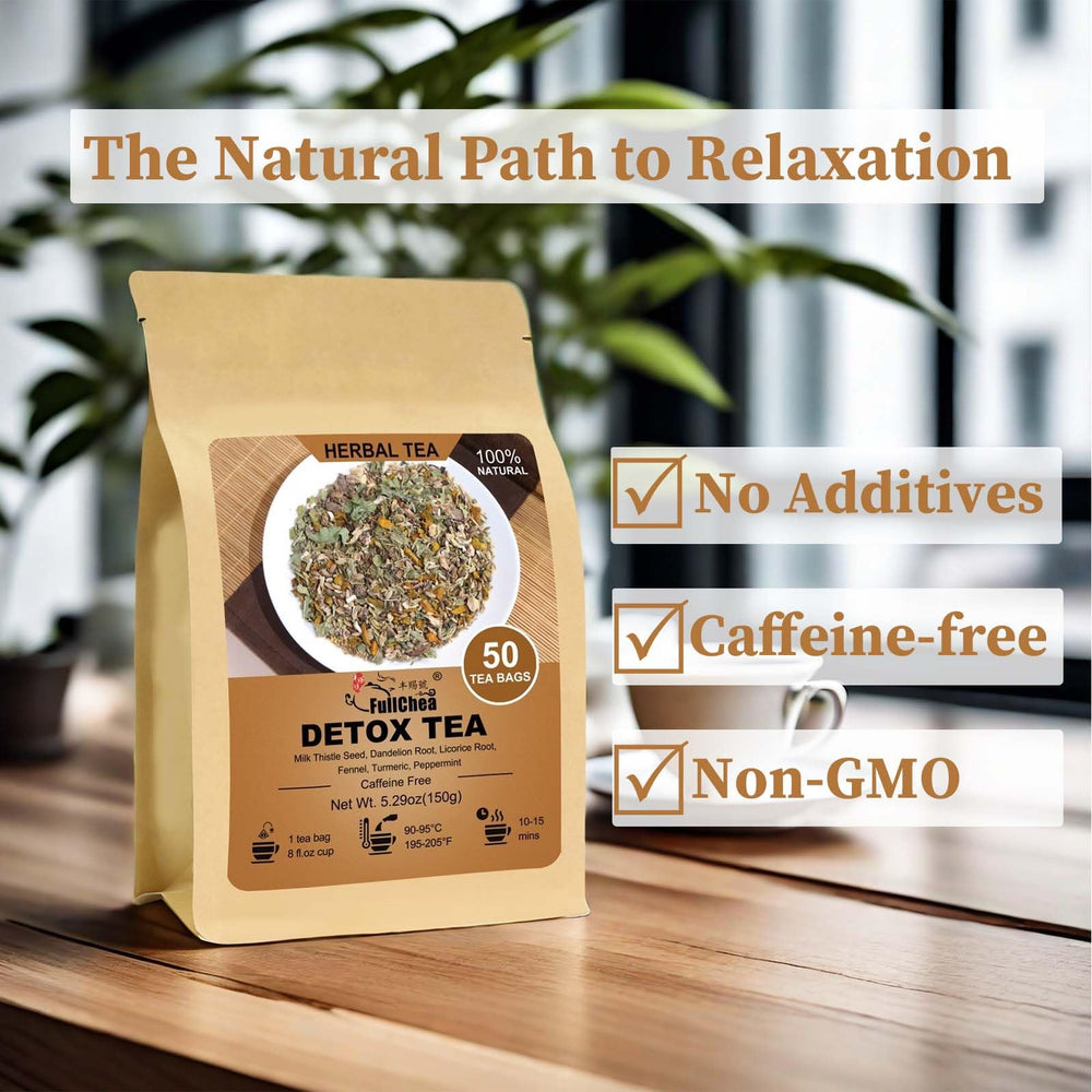 FullChea Detox Tea Bags licorice-root shot conveys gentle sweetness in brew