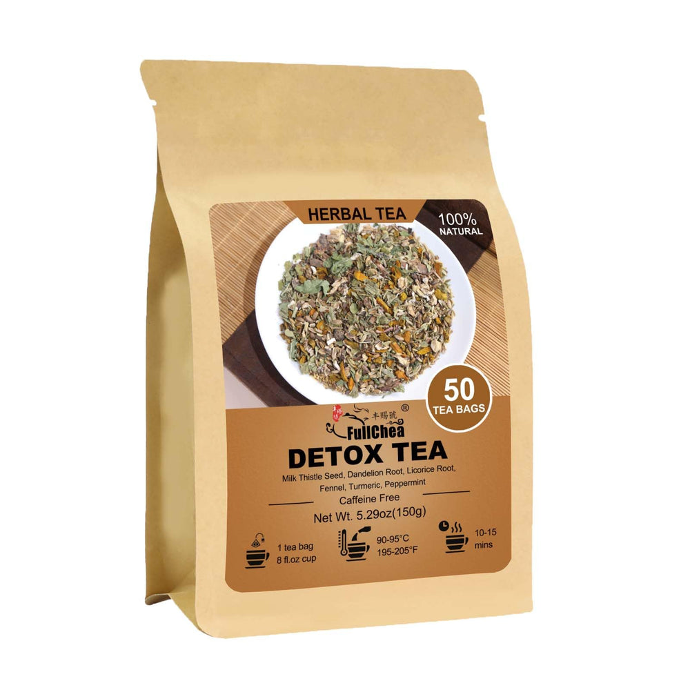 FullChea Detox Tea Bags packaging shows premium blend for daily cleansing