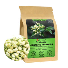 FullChea dried jasmine flowers, whole buds, ideal for culinary use and aromatic tea blends.