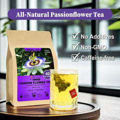 FullChea dried passionflower leaves showcase natural ingredients for a calm, caffeine-free tea experience.
