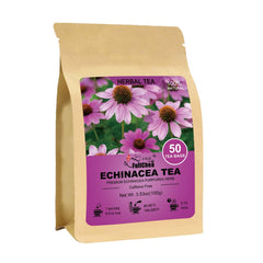 FullChea Echinacea Tea Bags pack shot showing 50-count non-GMO box for daily immune support.