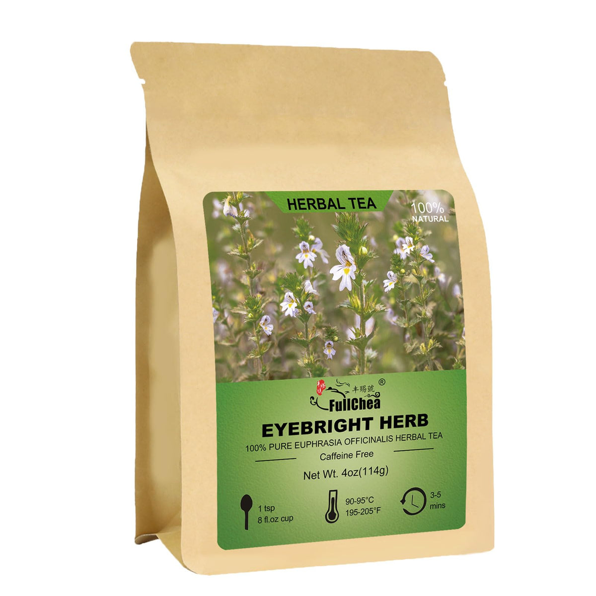FullChea Eyebright tea packaging shows premium loose leaves for easy brews.