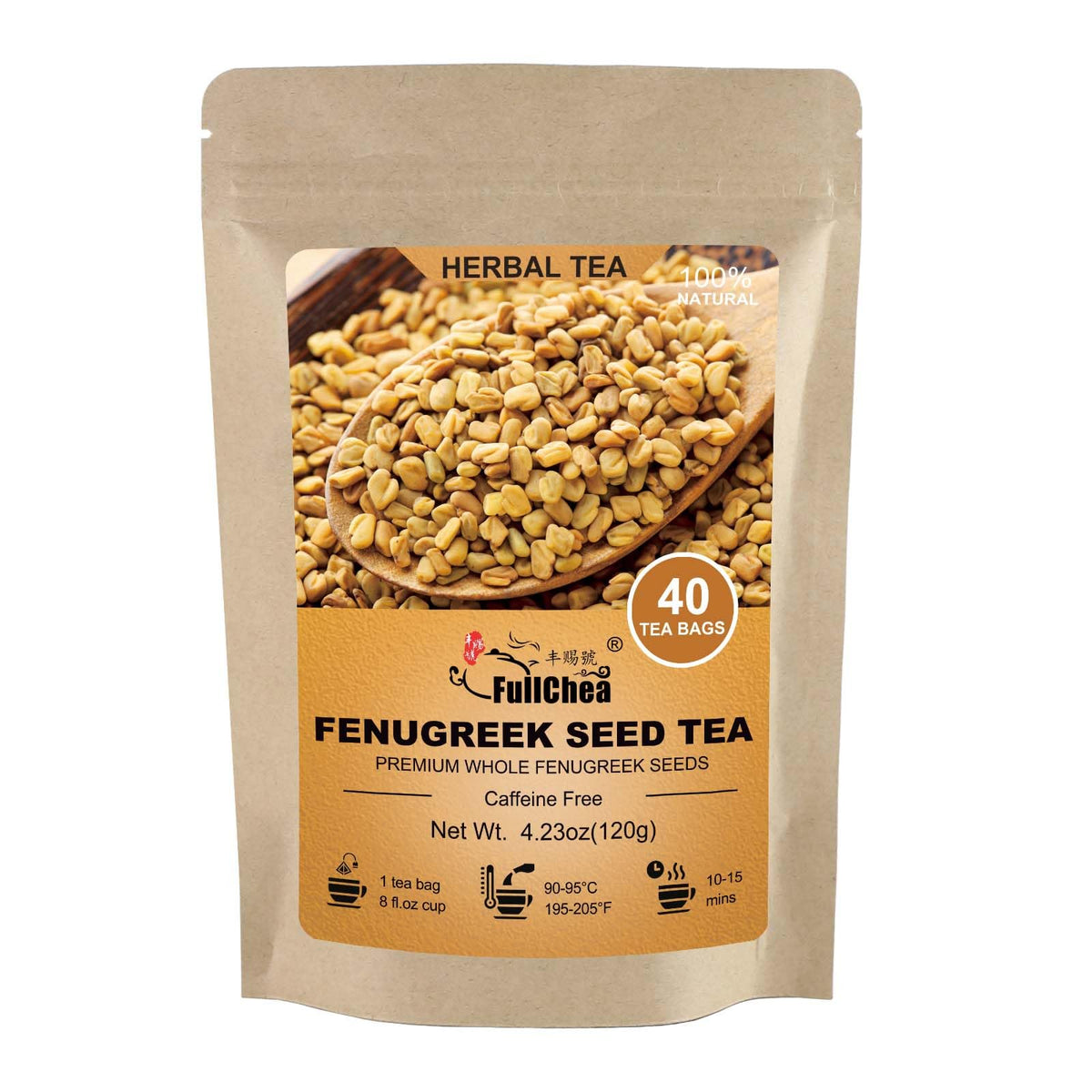 FullChea fenugreek seed tea bags close-up highlighting natural flavor for everyday tea