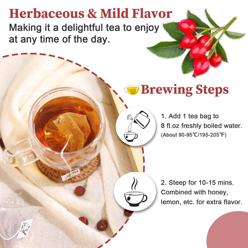 FullChea fresh-rose-hips-infusion captures vibrant flavor with fruity floral hints.