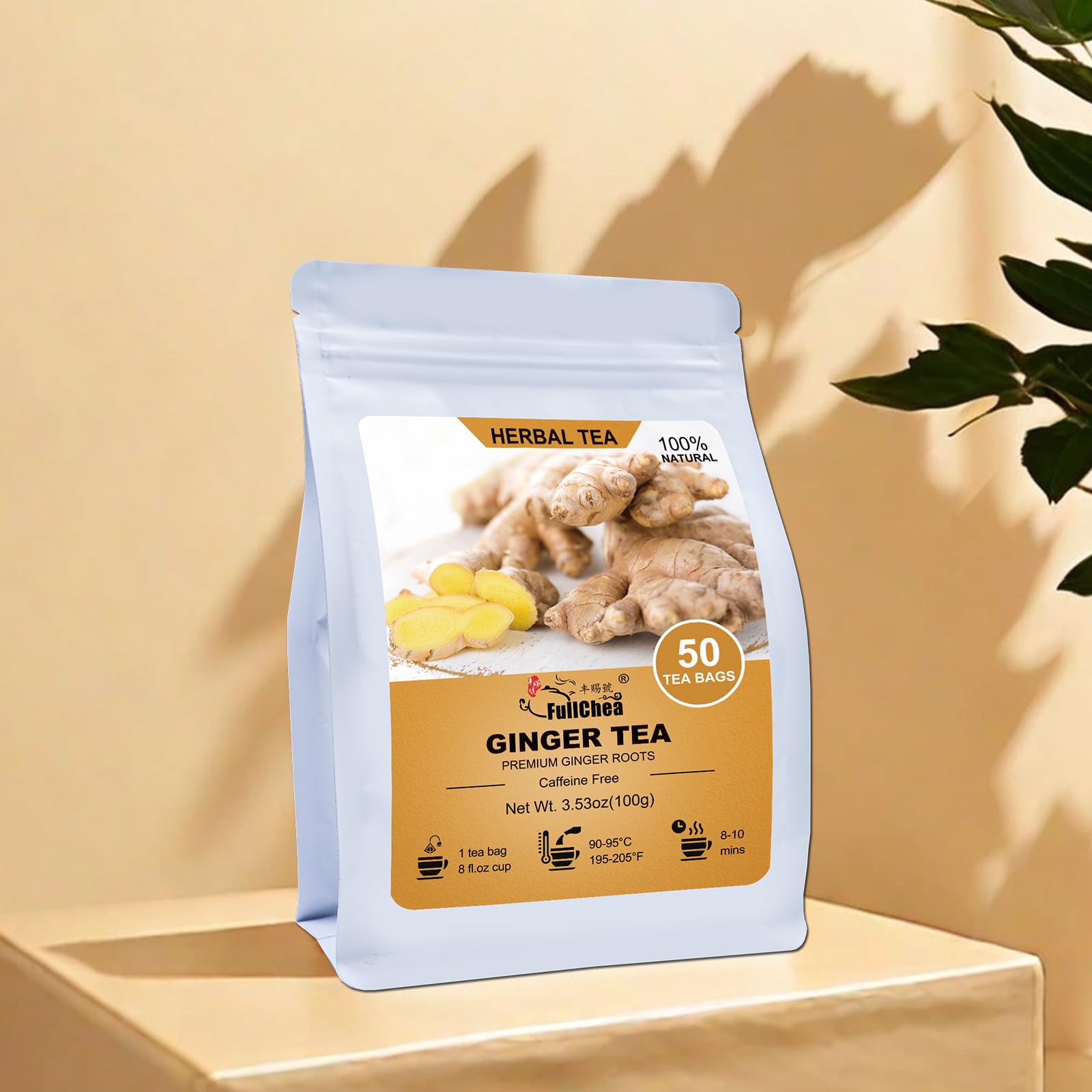 FullChea Ginger Tea Bag brewing for eight to ten minutes yields stronger taste.