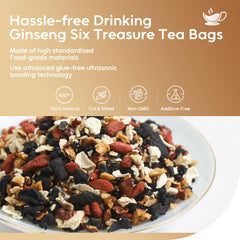 FullChea Ginseng Six Treasure Tea steeped cup with warm aroma.