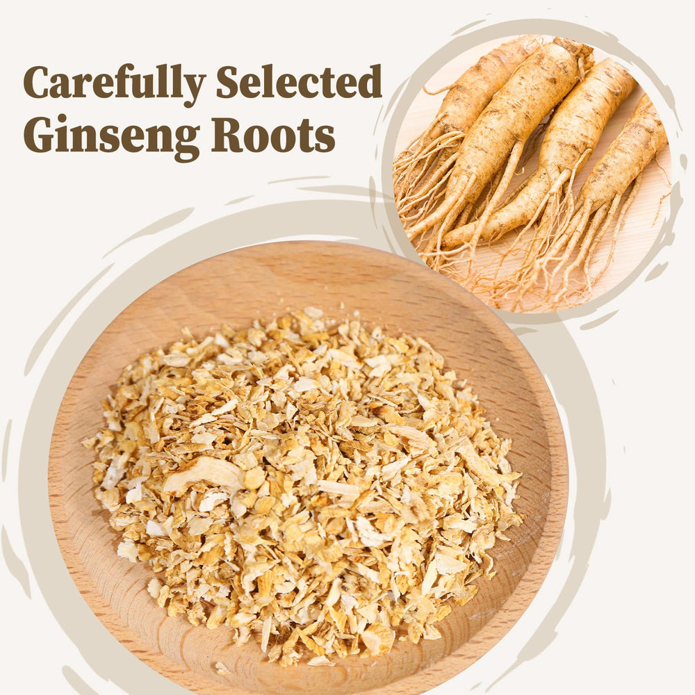 FullChea ginseng tea bag in cup during steeping for a calming caffeine-free moment