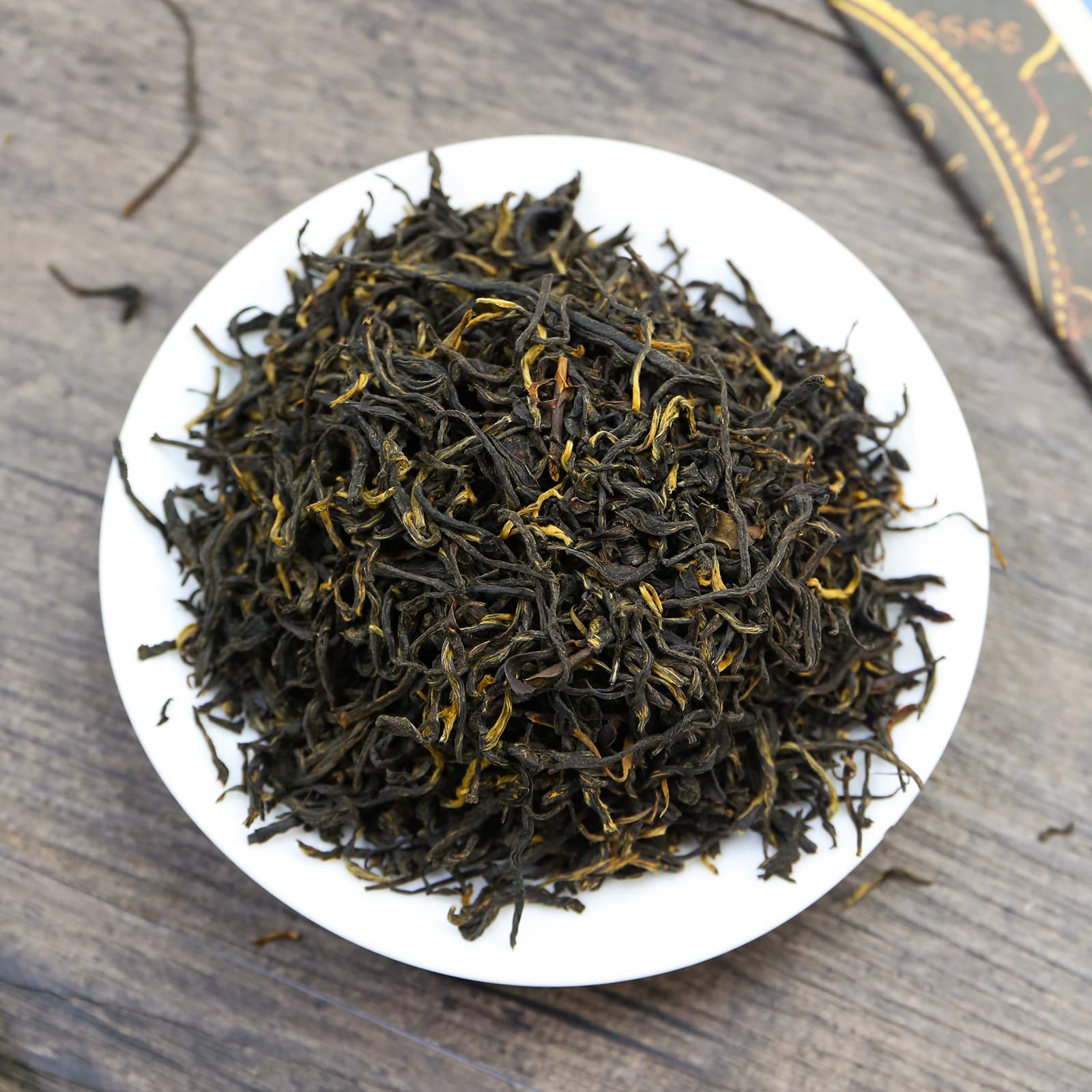 Top bud selection from FullChea Golden Monkey Tea harvested on mountain terraces.