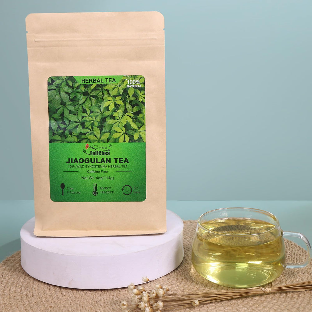 Dried gynostemma leaves close-up showing premium quality for a flavorful infusion