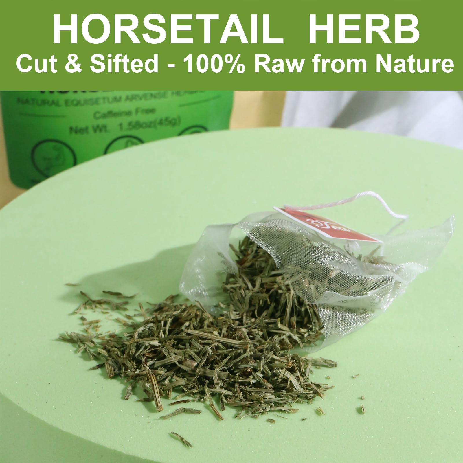 FullChea Horsetail Tea brew cup releasing earthy aroma and smooth taste.