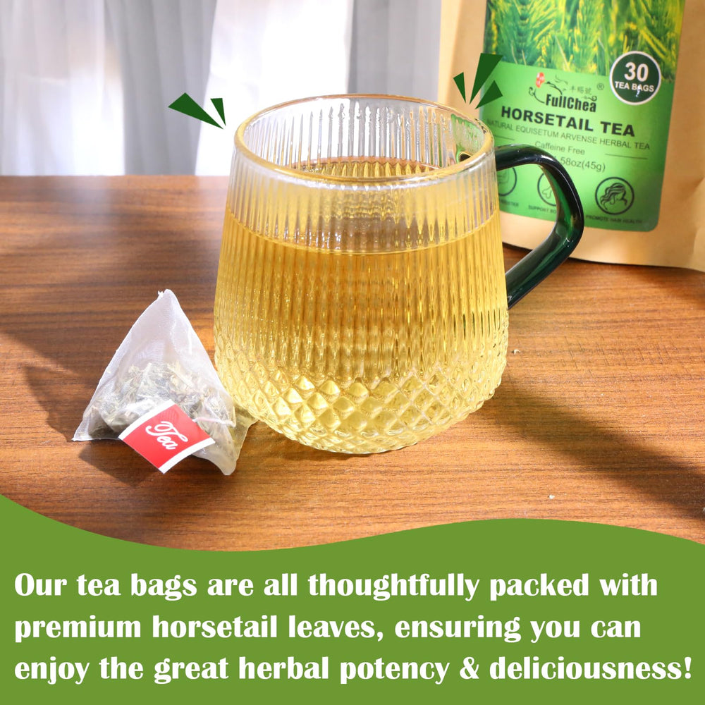 FullChea Horsetail Tea box open revealing clean, additive-free packaging.