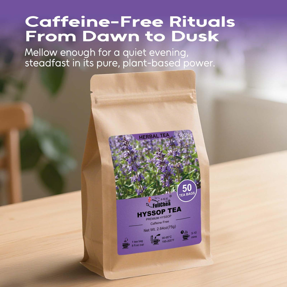 FullChea Hyssop Tea Bags 50-count package ready for daily rituals.